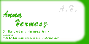 anna hermesz business card